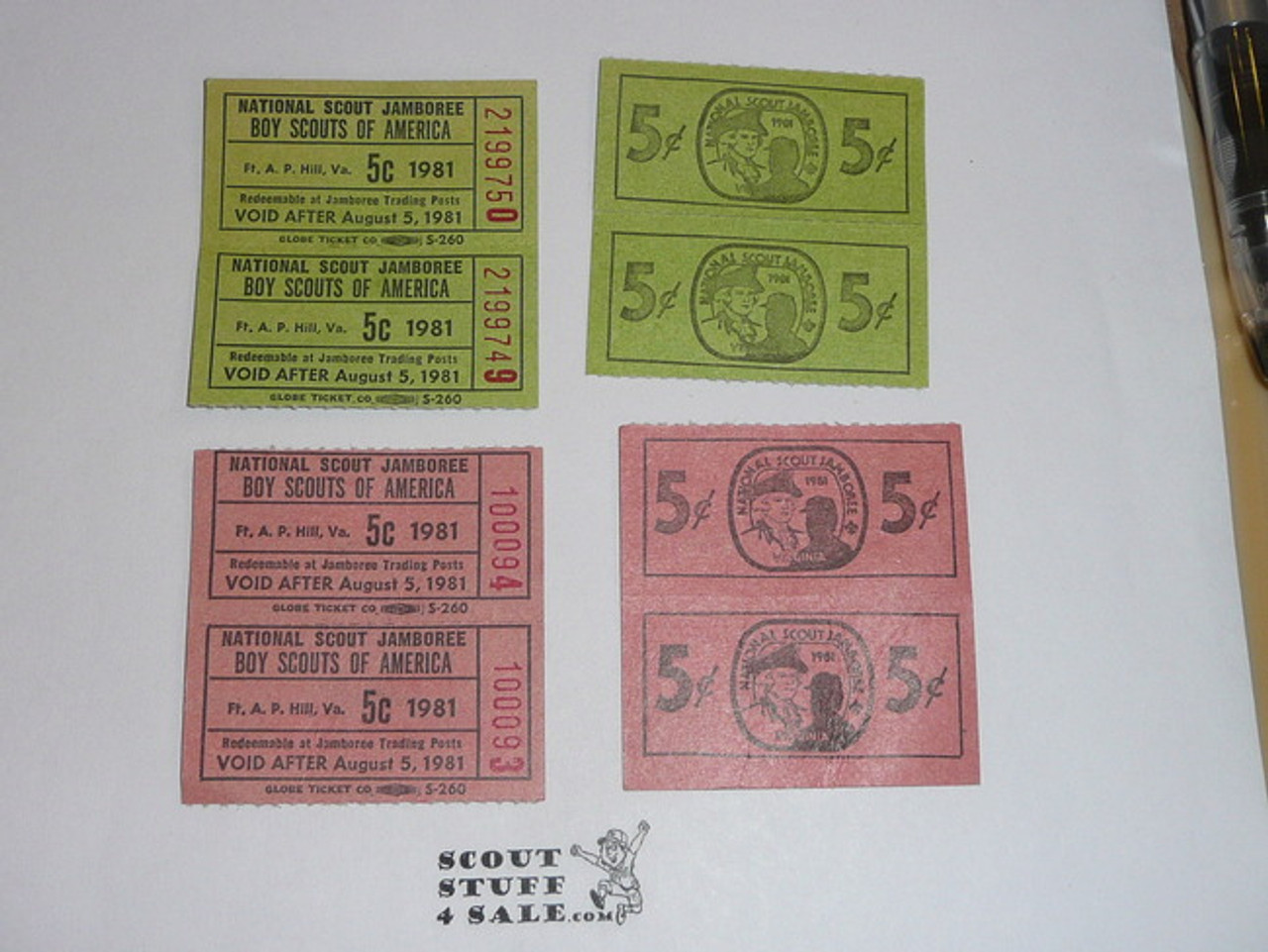1981 National Jamboree Trading Post Tickets