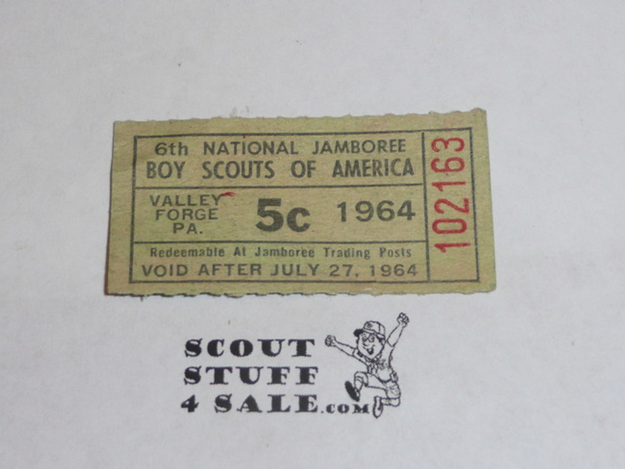1964 National Jamboree Trading Post Ticket