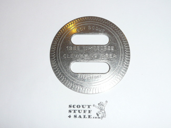 1950 National Jamboree Cleveland Area Council & Firestone Coin / Token, Chrome Color