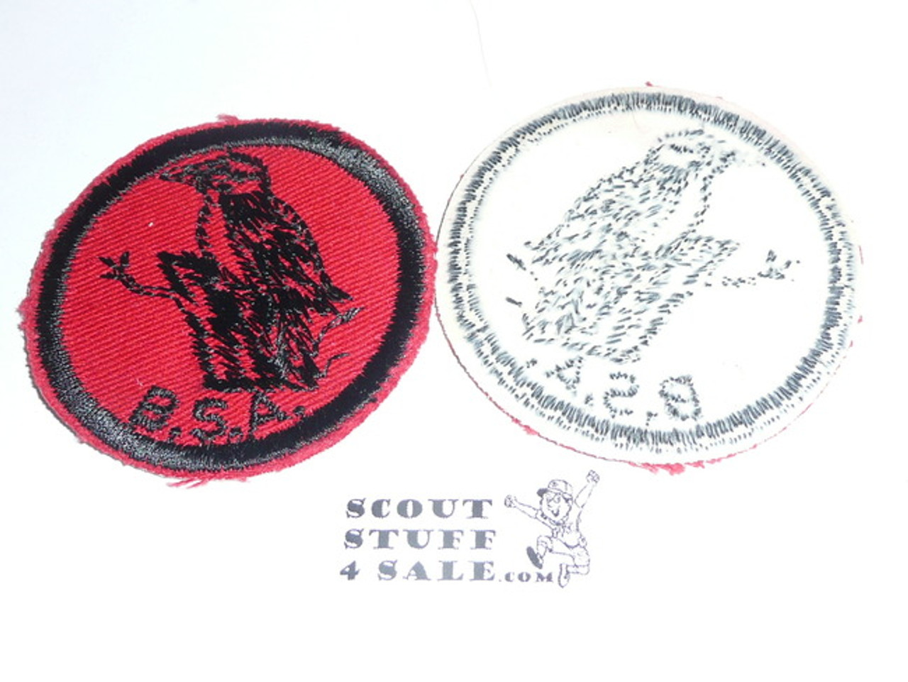 Woodpecker Patrol Medallion, Red Twill with gum back, 1955-1971