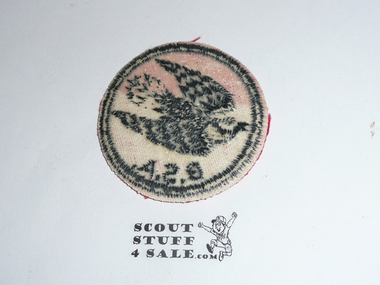 Whippoorwill Patrol Medallion, Red Twill with gum back, 1955-1971