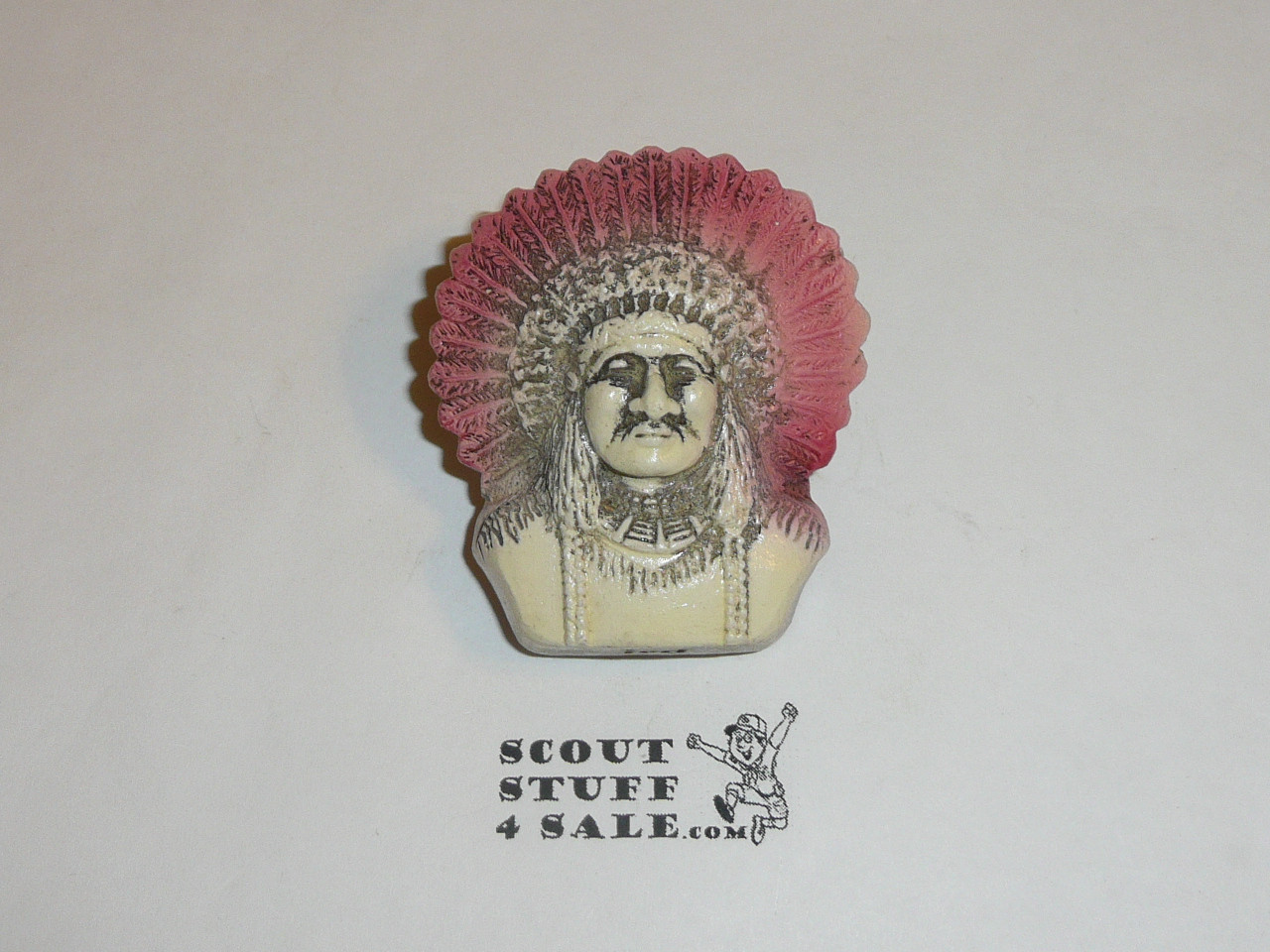 Philmont Scout Ranch Plaster Neckerchief Slide, Indian Chief