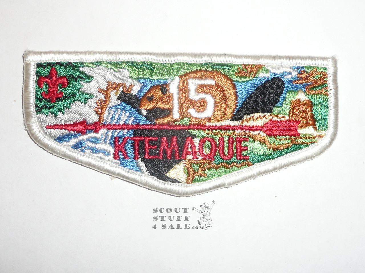 Order of the Arrow Lodge #15 Ktemaque s (red fdl) Flap Patch - Boy Scout