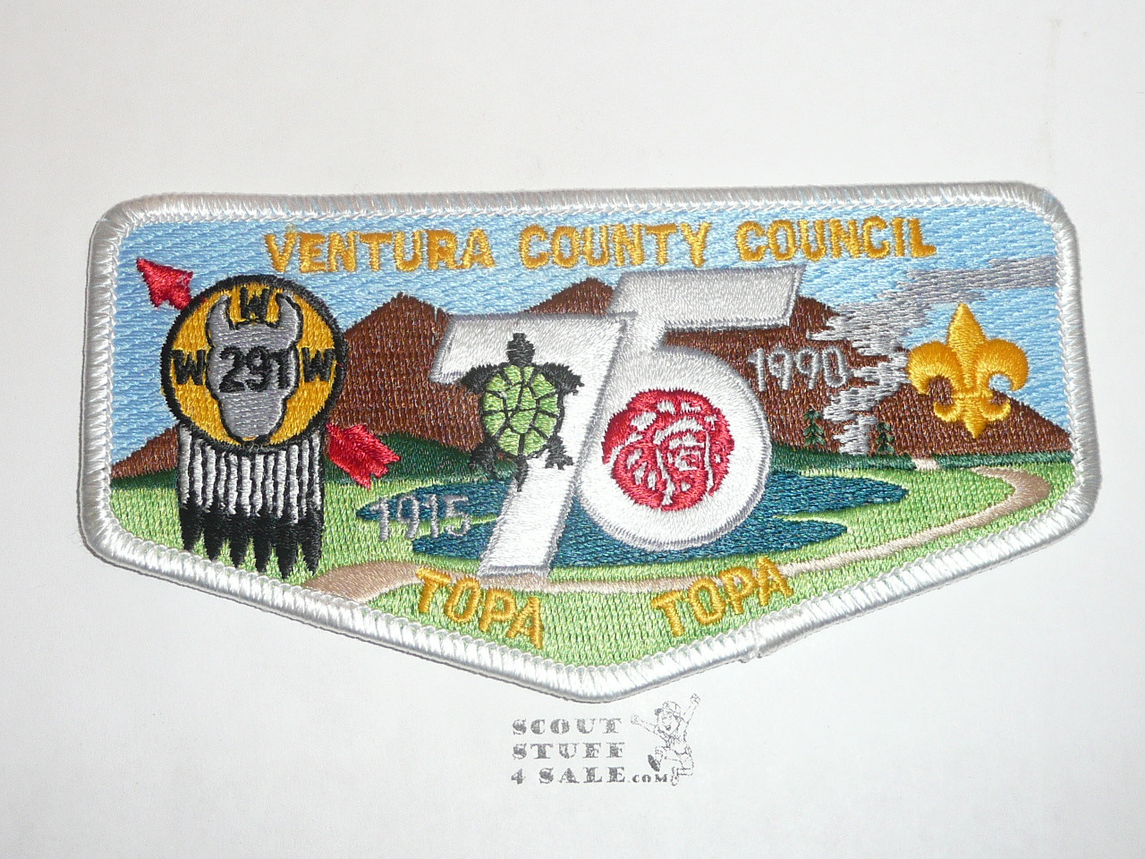 Order of the Arrow Lodge #291 Topa Topa s34 OA 75th anniv Flap Patch
