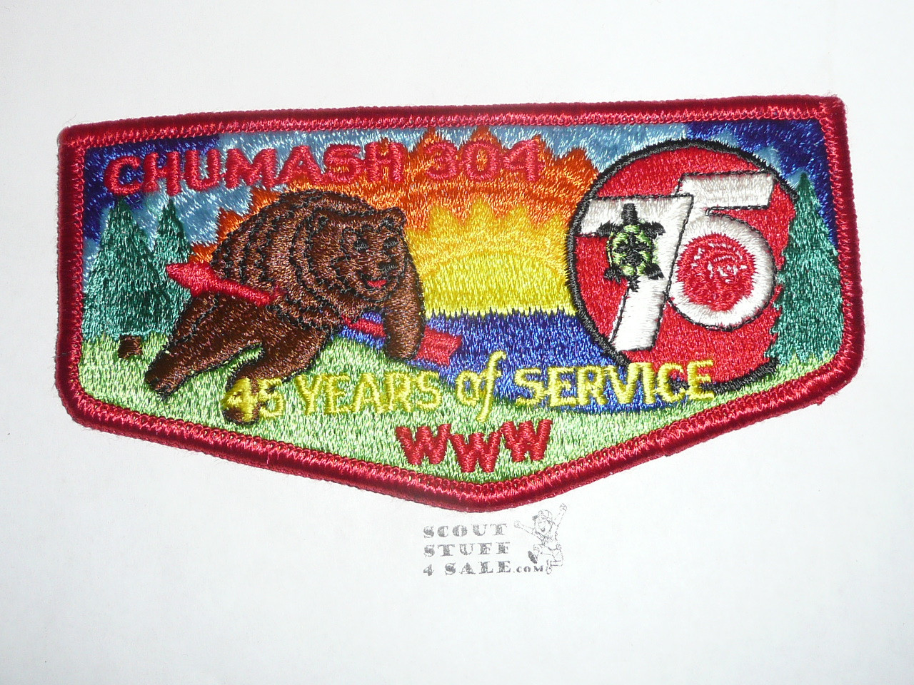 Order of the Arrow Lodge #304 Chumash s23 75th OA anniv Flap Patch