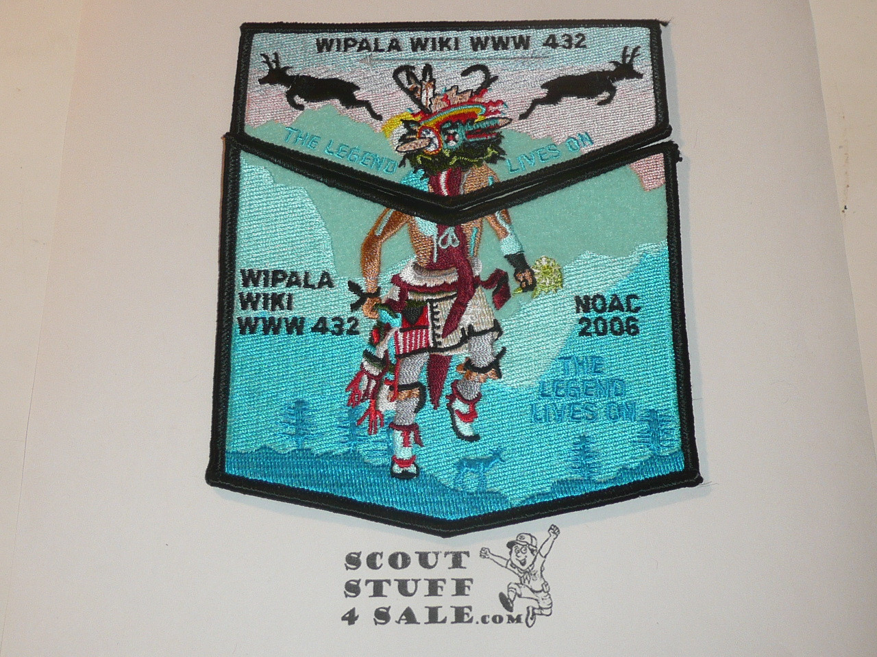 Order of the Arrow Lodge #432 Wipala Wiki 2006 NOAC 2 piece Flap Patch Set