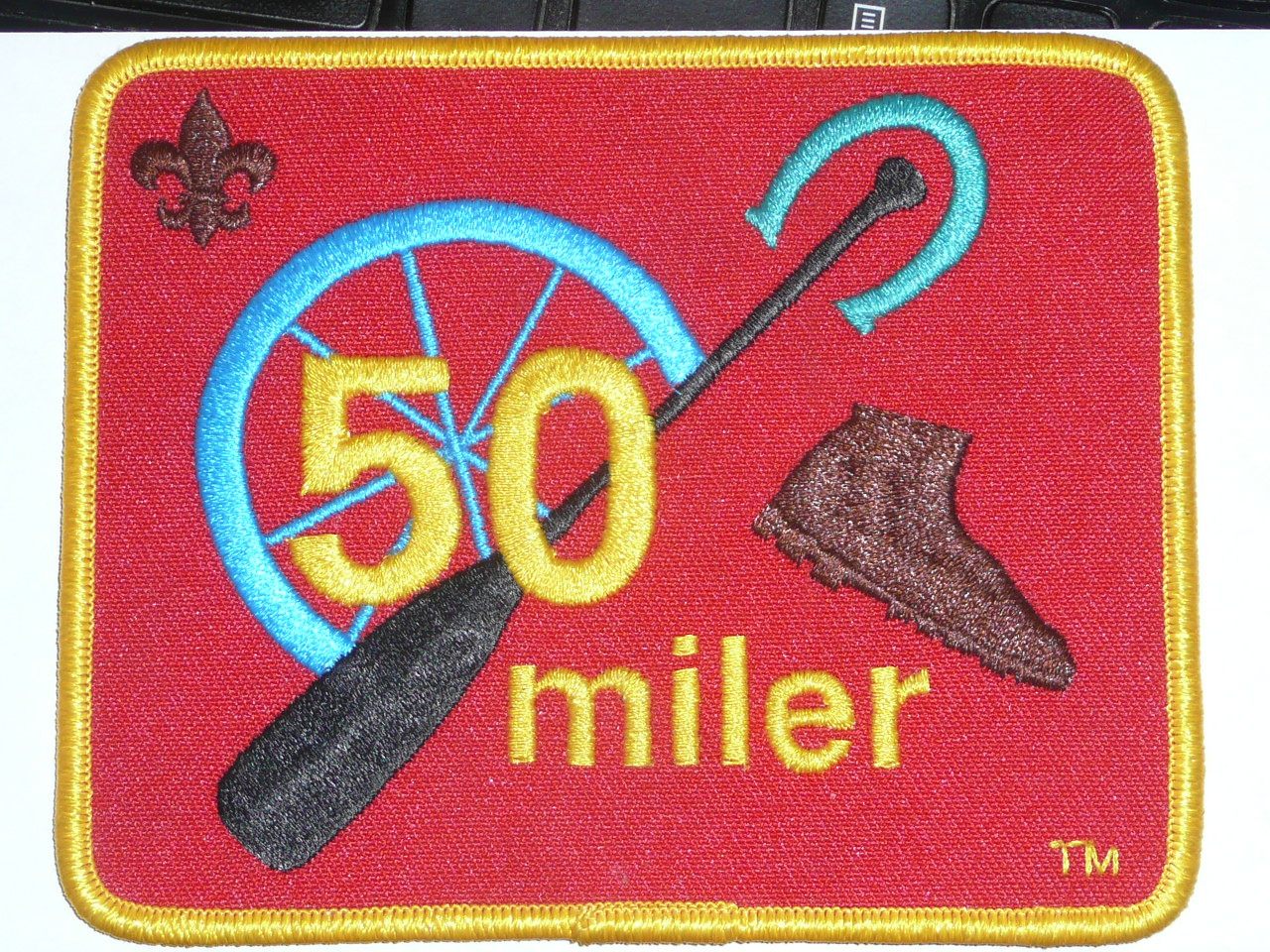 50 Miler Award Patch, BSA High Adventure Hiking Award, Hike, Bike, Paddle, Ride