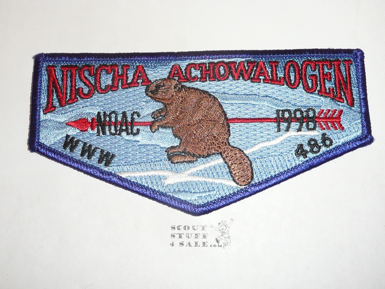 Order of the Arrow Lodge #486 Nischa Achowalogen s23 1998 NOAC Flap Patch