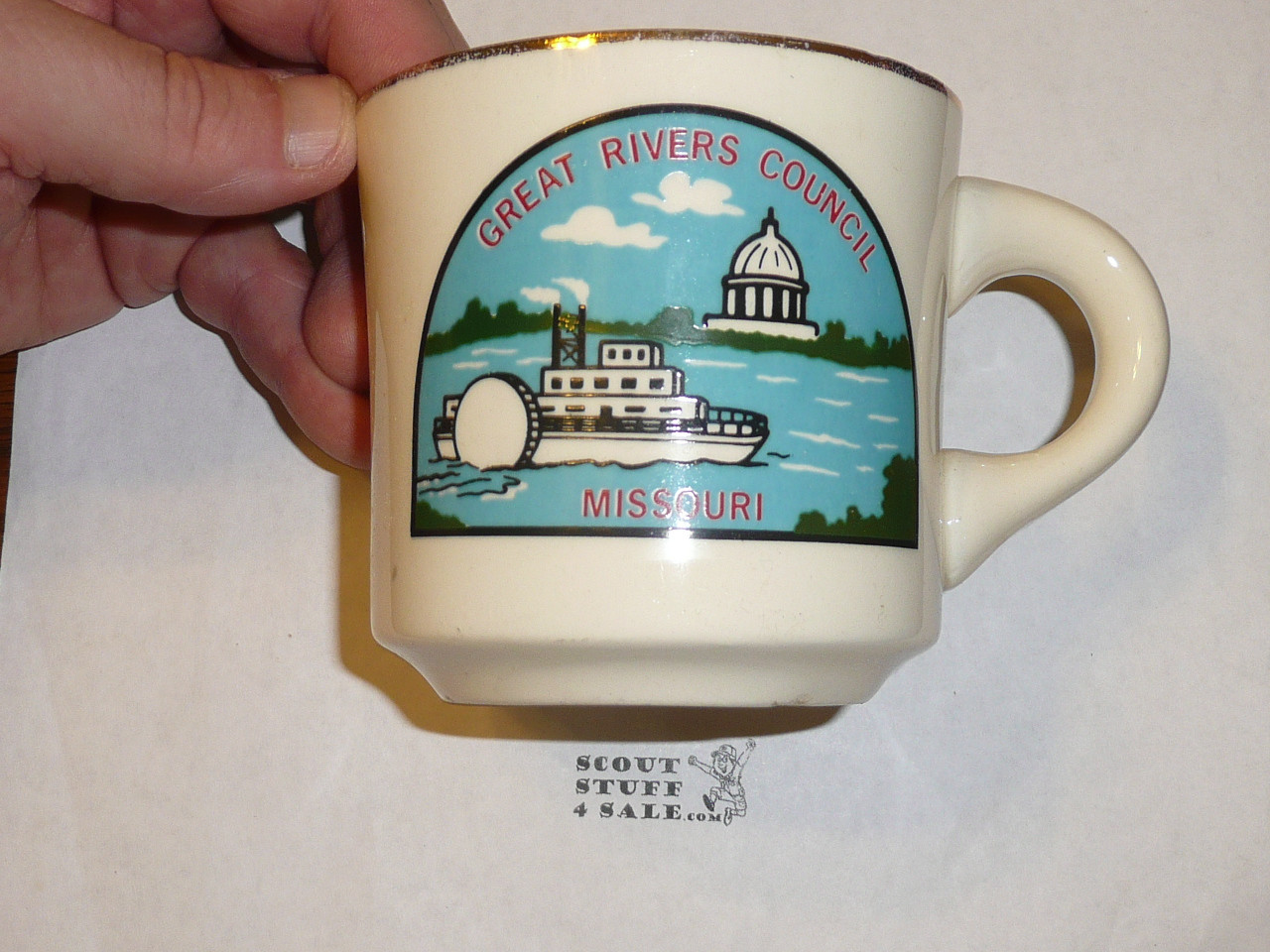 Great Rivers Council Mug with gold rim