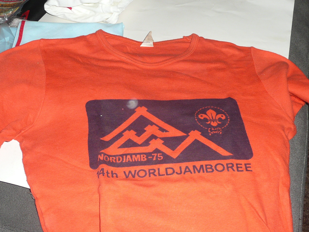 1975 World Jamboree Official Tee Shirt, Adult Small, Lite use