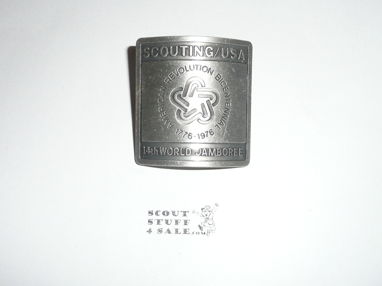 1975 World Jamboree USA Contingent Pewter Neckerchief Slide