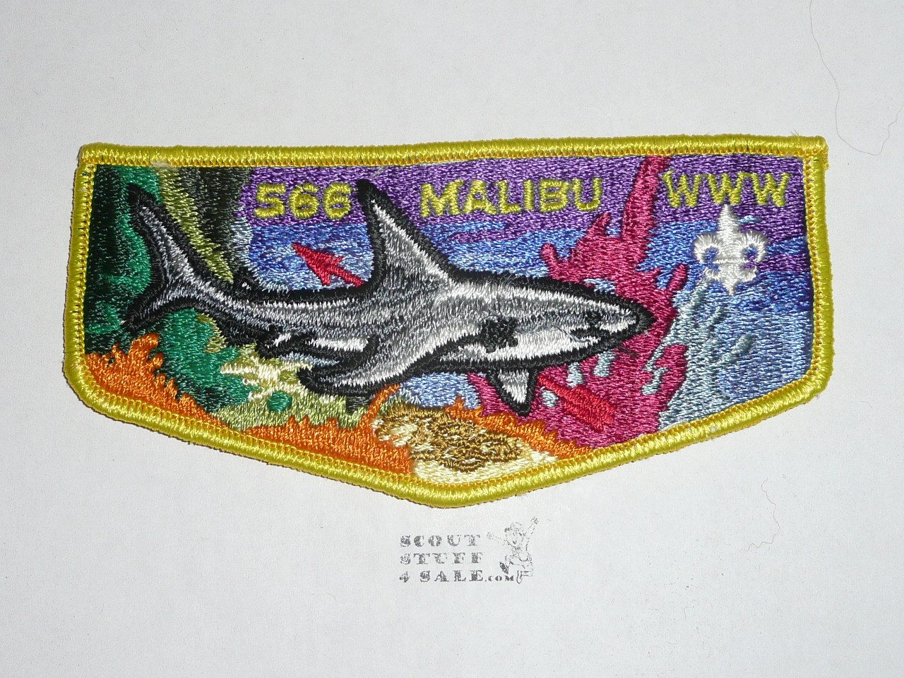 Order of the Arrow Lodge #566 Malibu s7 Flap Patch, Service Award