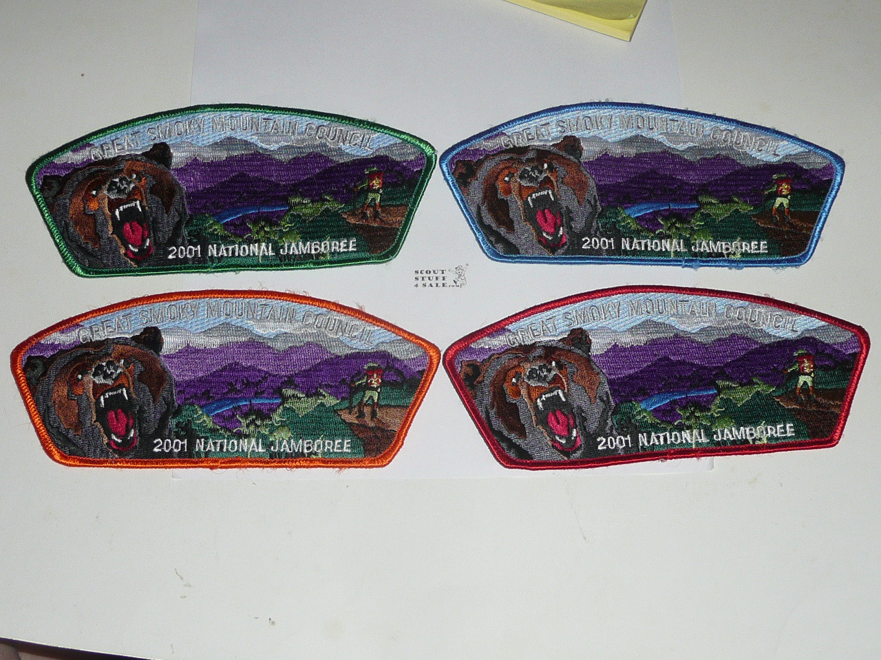 2001 National Jamboree JSP - Great Smoky Mountain Council, set of 4 Jacket Patches