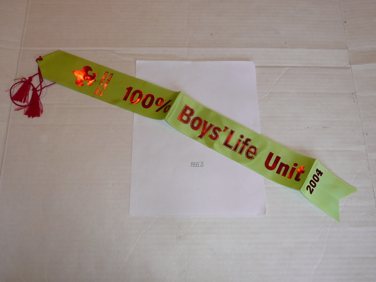 MINT 2004 100% Boys' Life Unit Ribbon - Scout