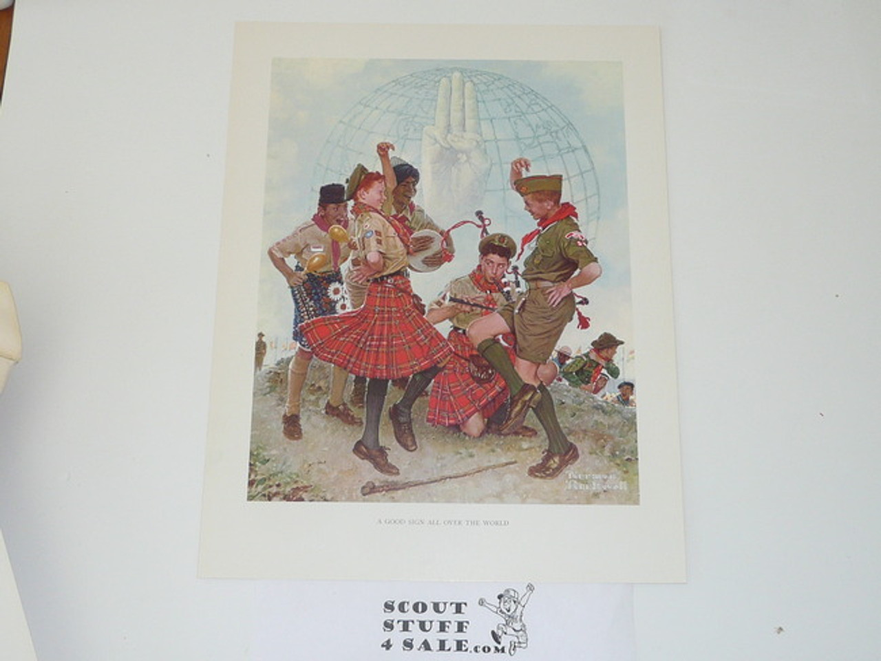Norman Rockwell, A Good Sign All Over The World Print, 11x14 On Heavy Cardstock, slight dogeared corners and/or watermark but print is unaffected and will frame or show fine