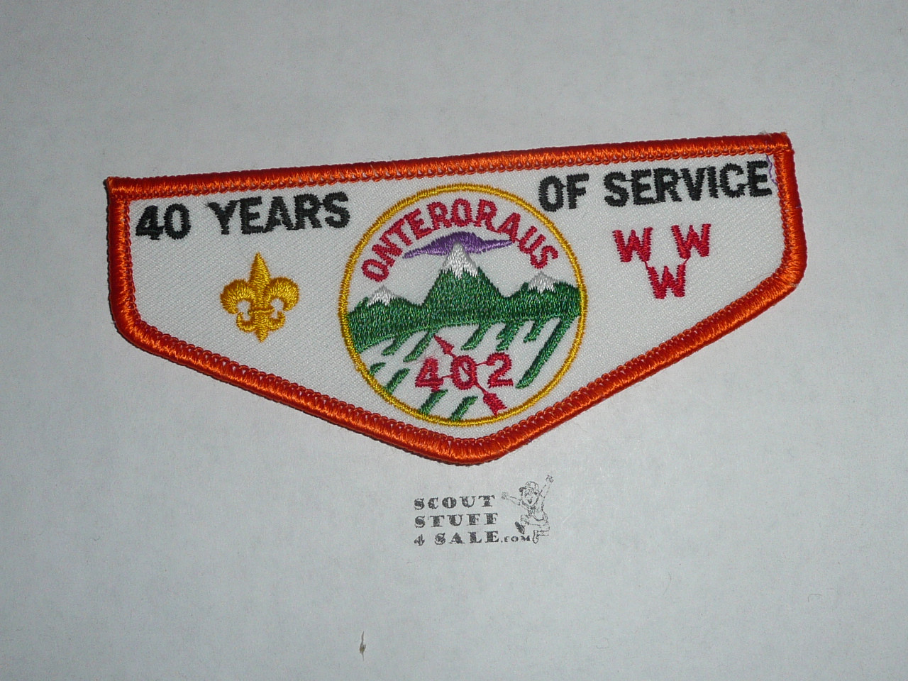 Order of the Arrow Lodge #402 Onteroraus f3 40th anniversary Flap Patch