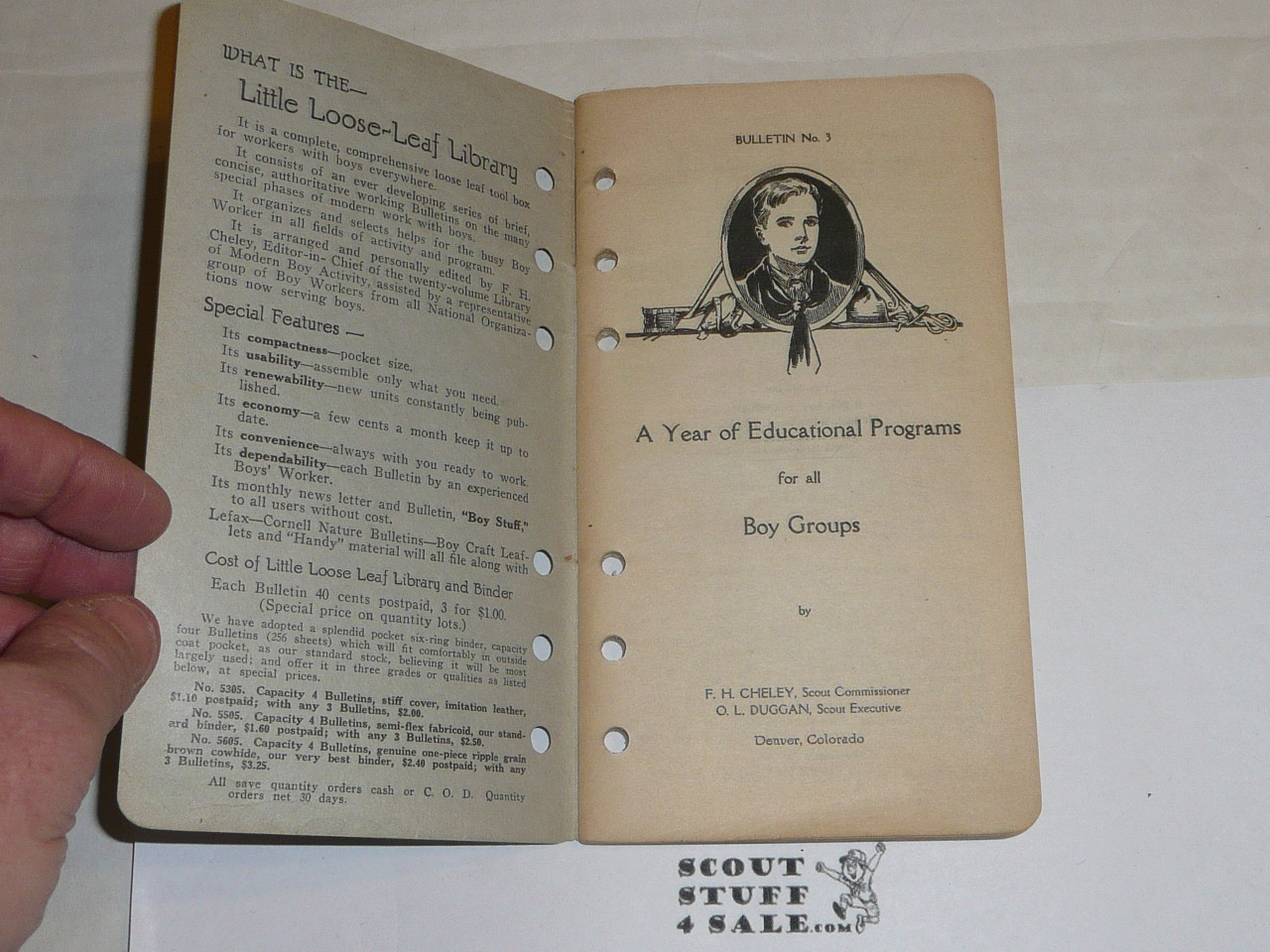 1926 A Year of Educational Programs for Boy Scout Troops, By Frank Cheley, Little Loose Leaf Series Bulletin #3