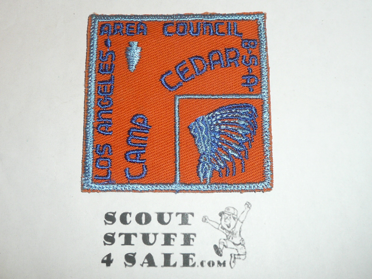 Lake Arrowhead Scout Camp, Camp Cedar, orange twill, 1950's