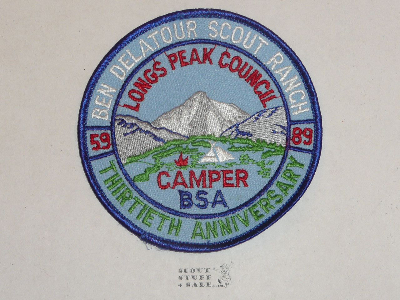 Ben Delatour Scout Ranch Patch, Longs Peak Council, 1989