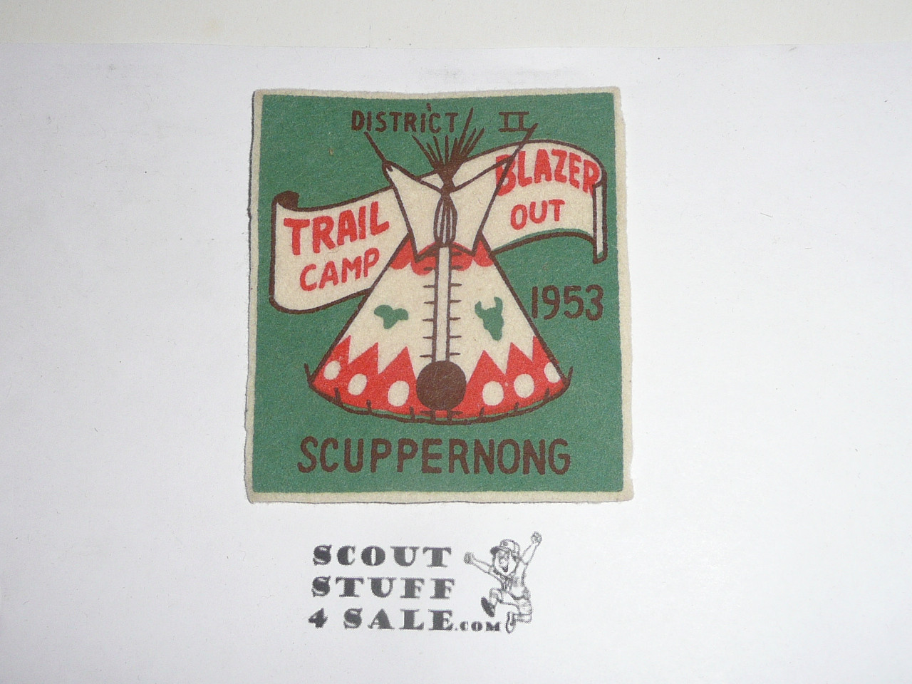 1953 Milwaukee County Council Scuppernung Trail Blazer Camp-out Felt Patch