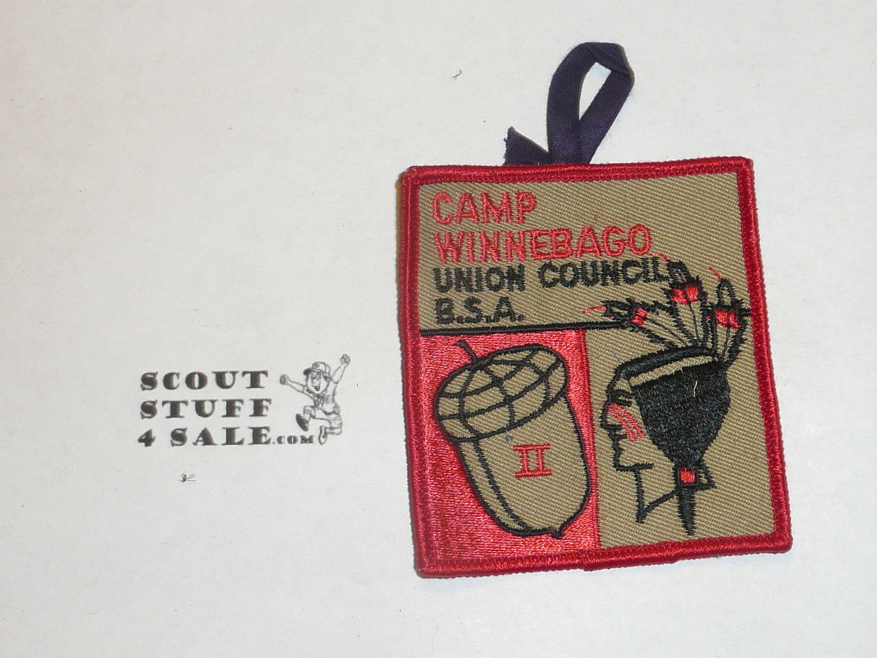 Camp Winnebago, Union Council, Two Year Veteran Patch, red r/e twill
