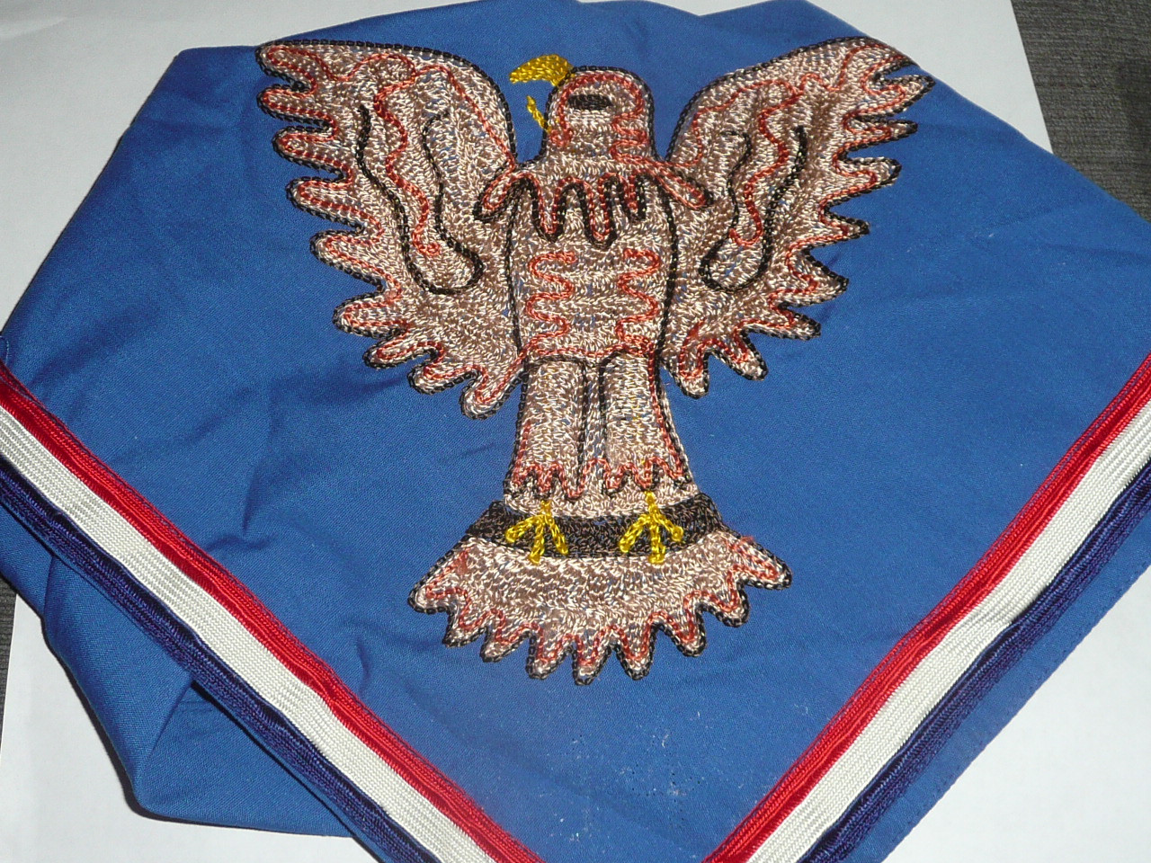 Eagle Scout Neckerchief, Enbroidered & Piped