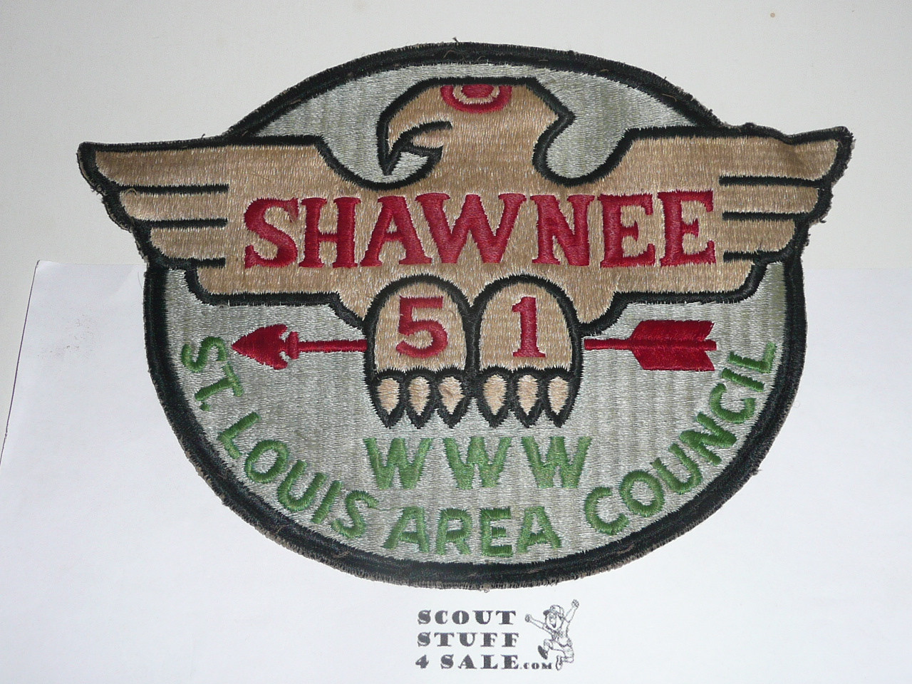 Order of the Arrow Lodge #51 Shawnee J2 Jacket Patch, lite use and box soiling