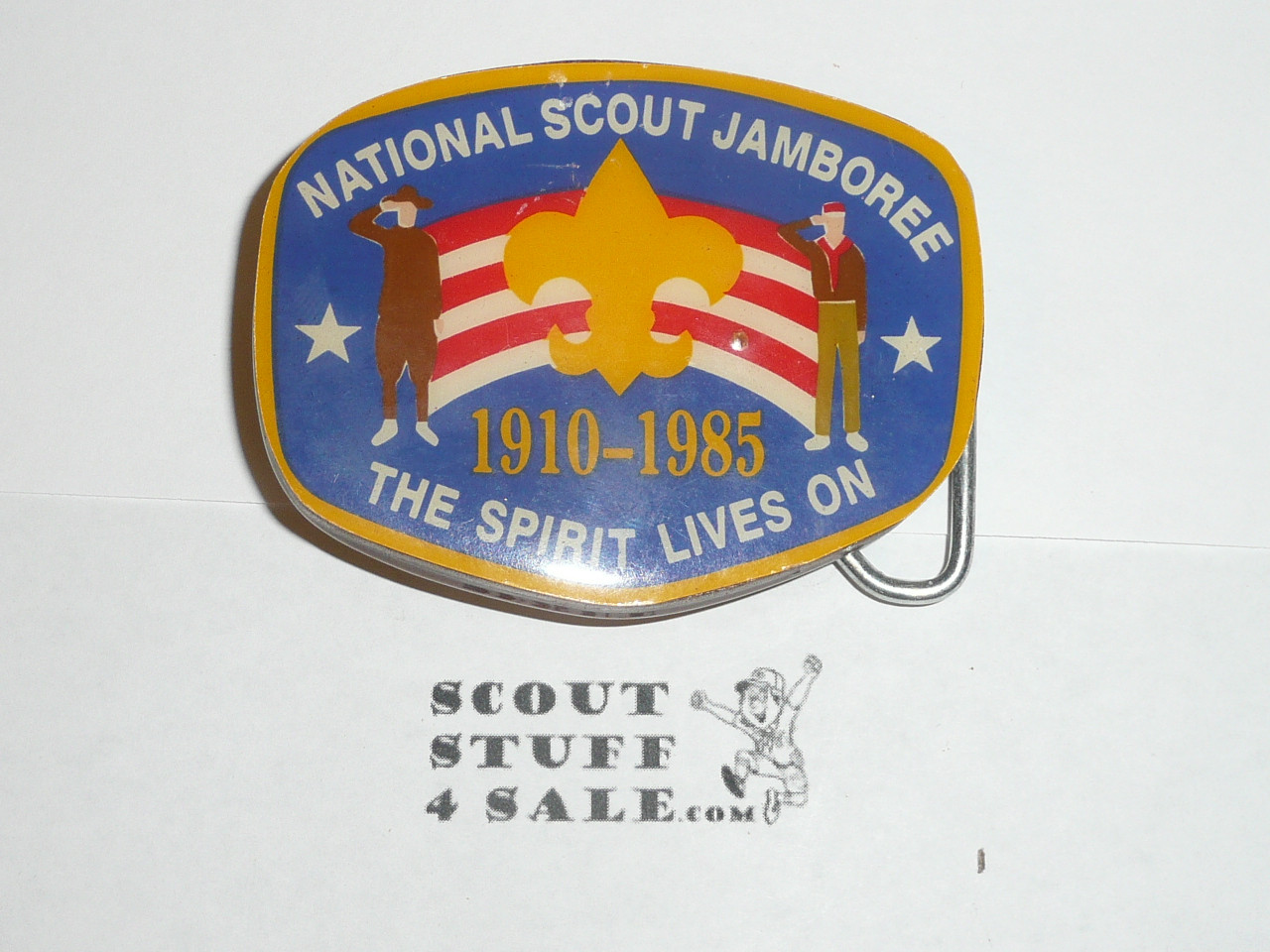 1985 National Jamboree Official Wood Belt Buckle