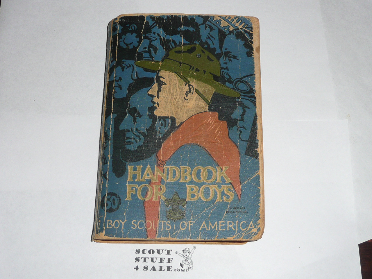 1937 Boy Scout Handbook, Third Edition, Twenty-seventh Printing, Norman Rockwell Cover, used condition