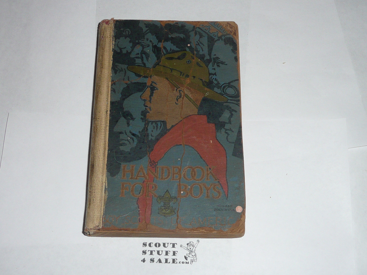 1930's Boy Scout Handbook, Third Edition, printing number and date unknown, Norman Rockwell Cover, rebound solid copy for reading