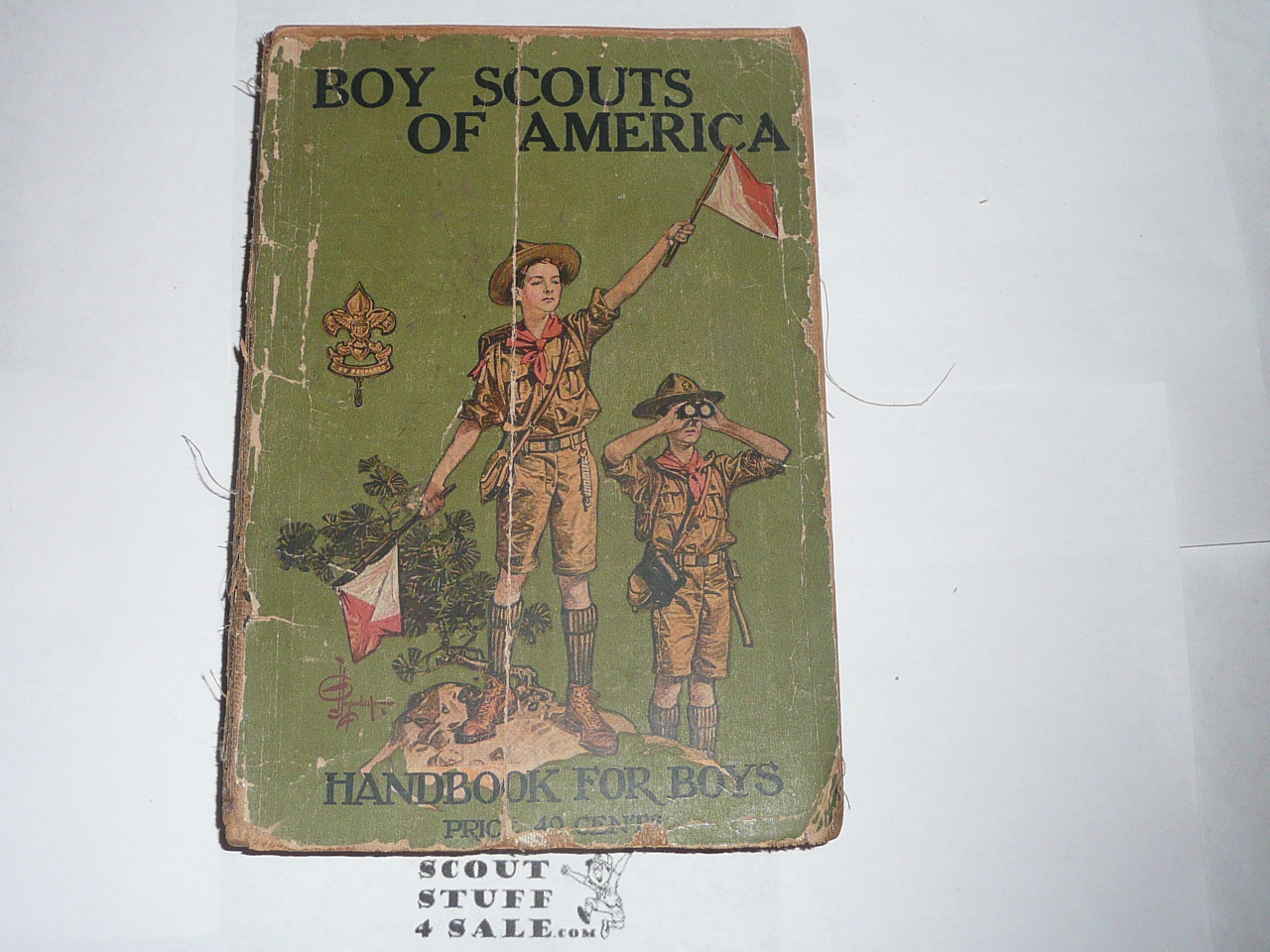 1923 Boy Scout Handbook, Second Edition, Twenty-ninth Printing, spine and cover wear