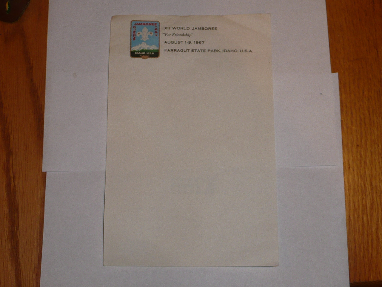 1967 Boy Scout World Jamboree Official Stationary, Unused