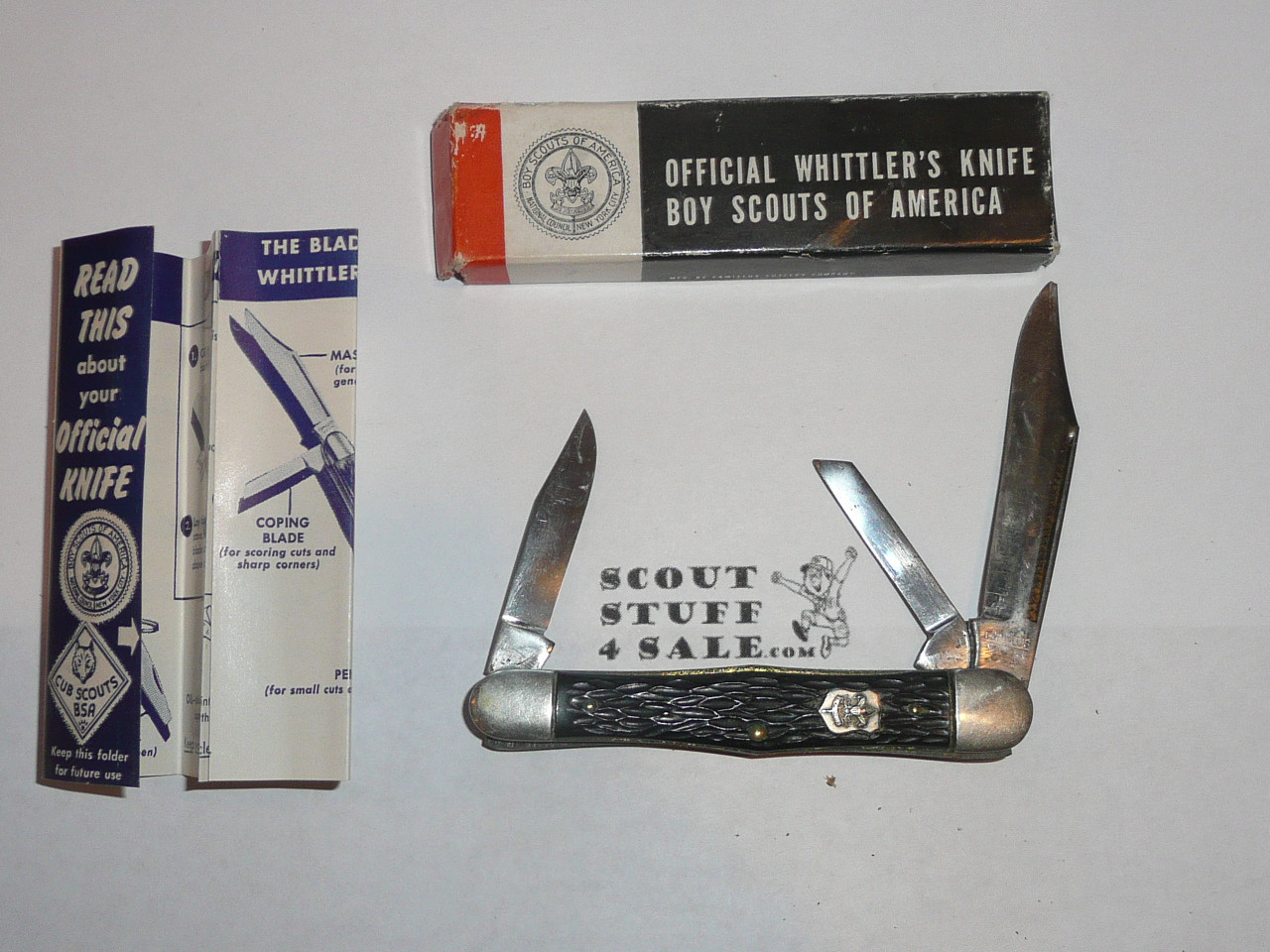 Boy Scout Knife, Camillus Manufacturer, Whittler's Knife with Box, used