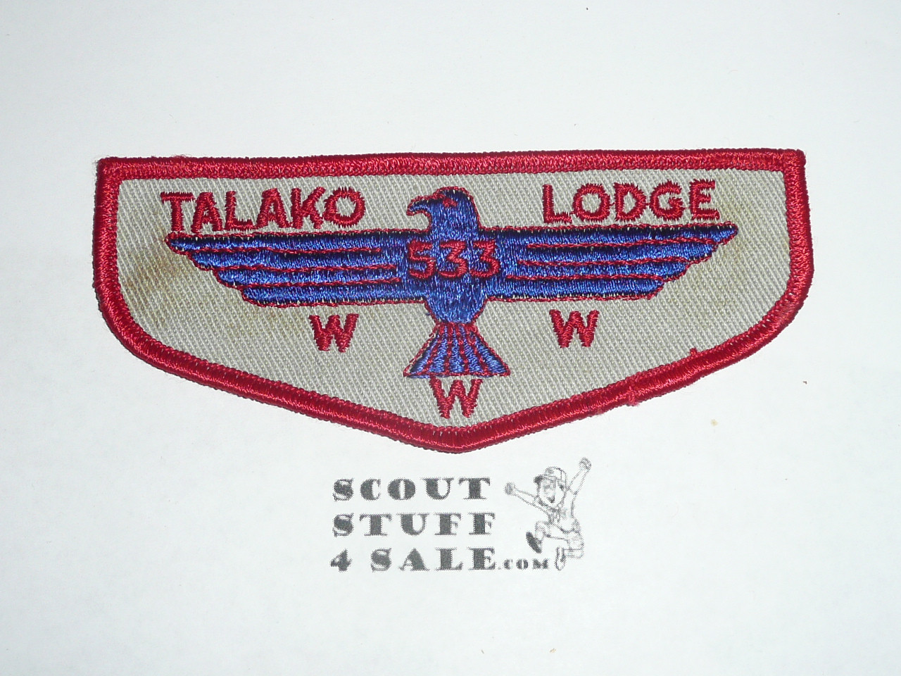 Order of the Arrow Lodge #533 Talako f1 Flap Patch, tiny bit of box soil