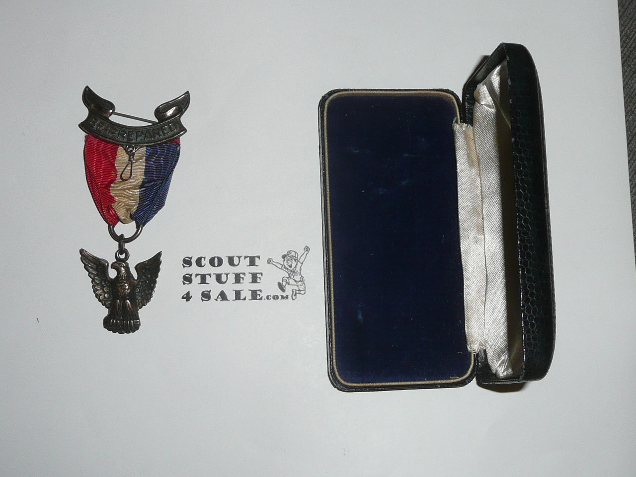 Eagle Scout Medal, Robbins 3, 1933-1954, In Box, STERLING SILVER #2