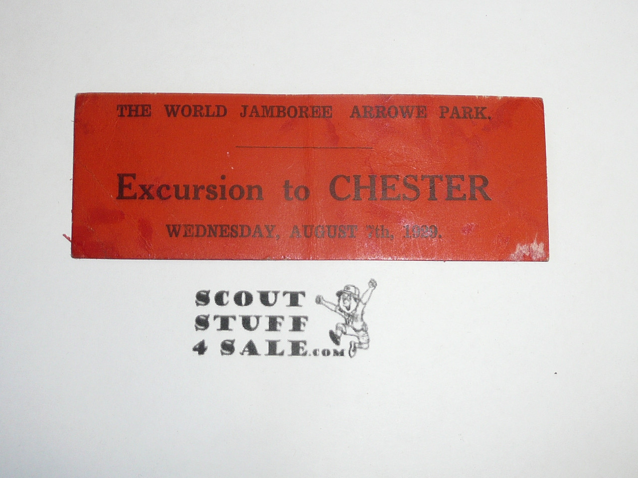 1929 World Jamboree Excursion to Chester Ticket for August 7