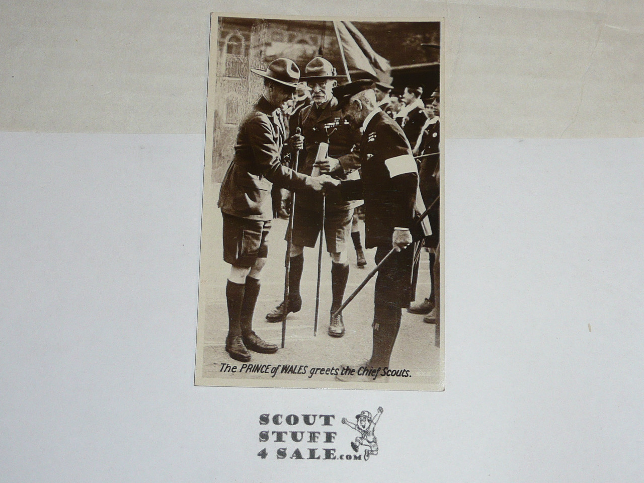 1929 World Jamboree, Official Postcard "The Prince of Wales Meets the Chief Scouts"