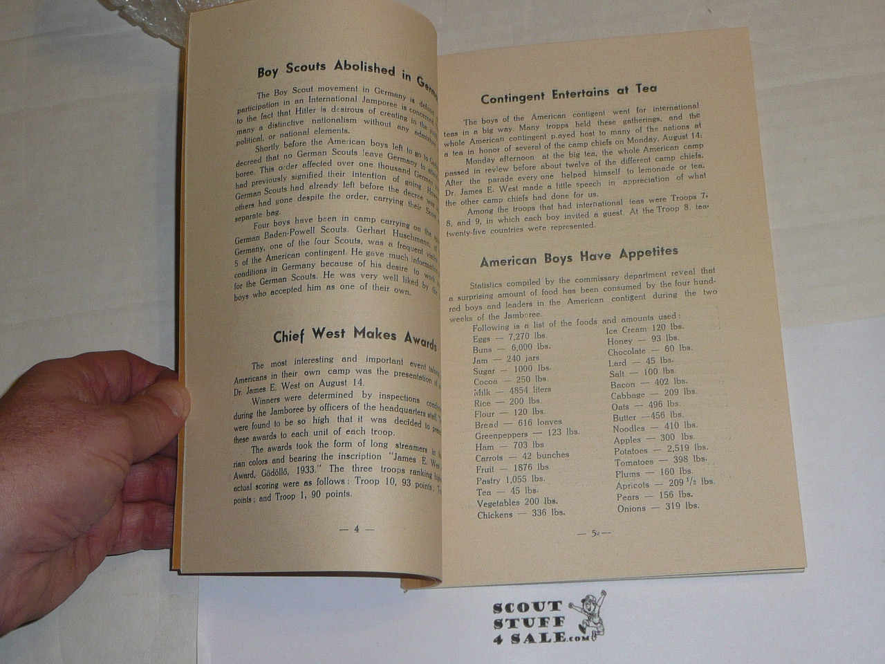 1933 World Jamboree Pamphlet published by the BSA at the close of the WJ