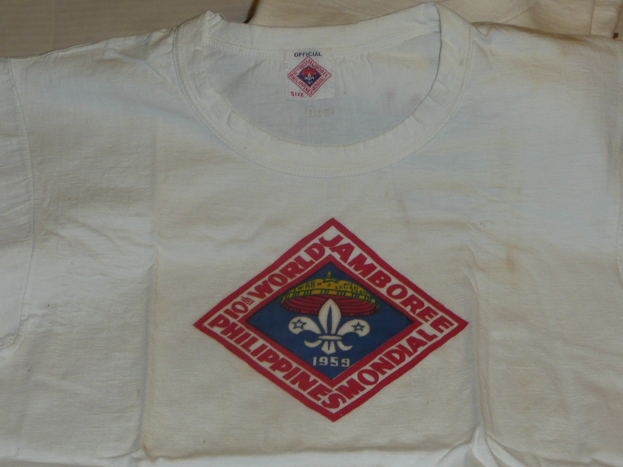 1959 World Jamboree, Official Tee Shirt, Adult Large, Lite use