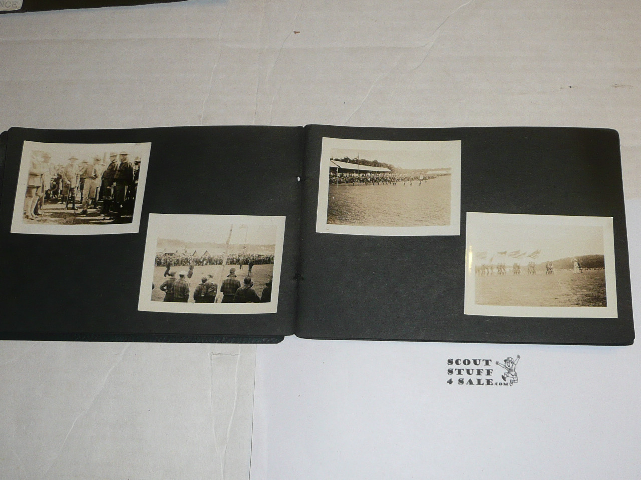 1929 World Jamboree, Photo Album with 47 3 1/2" x 2 1/2" Photos, incl one of West and Beard,  Nice Album!