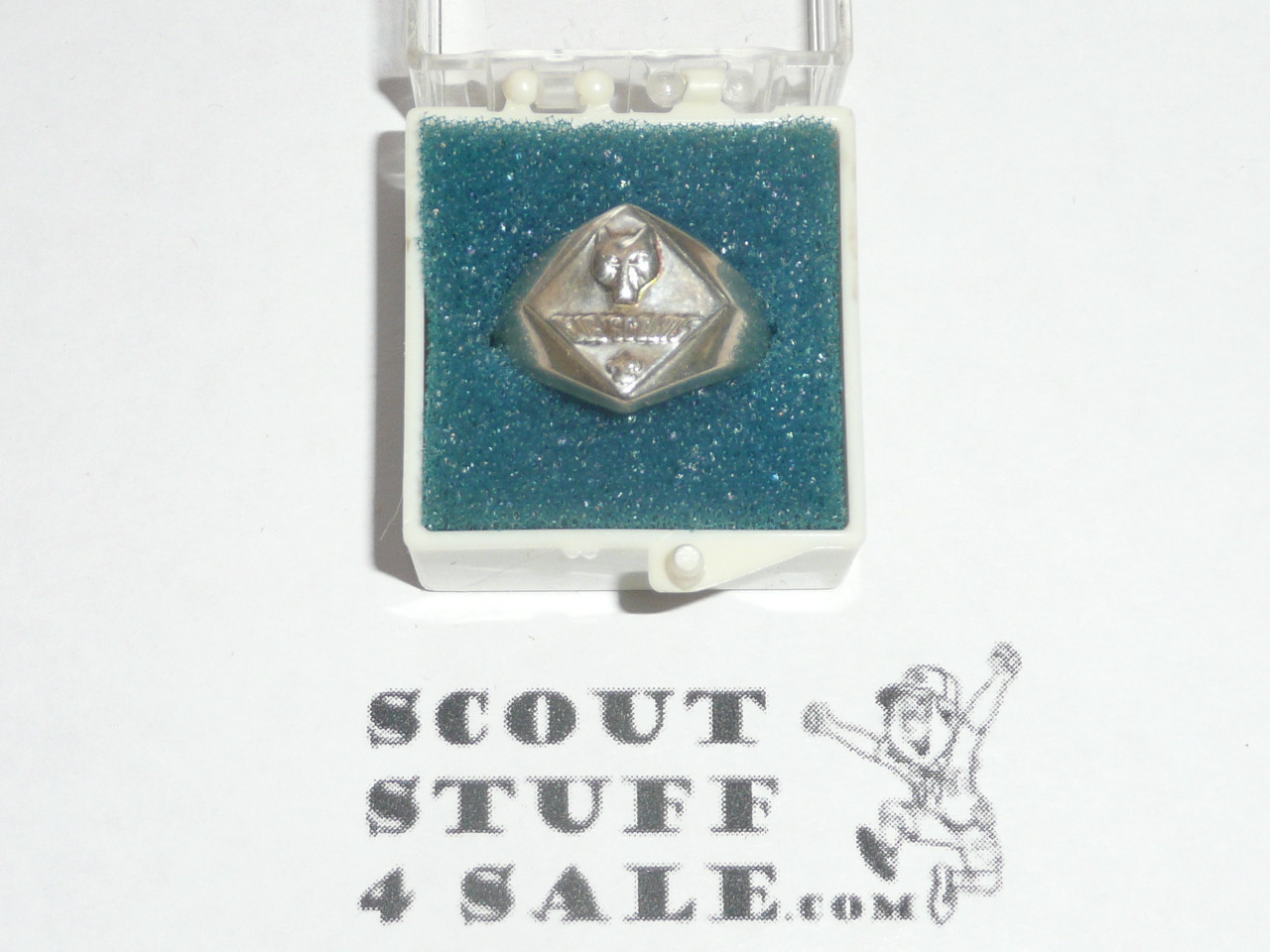 Cub Scout Silver RIng, 1960's, Wolf Emblem "CUB SCOUTS", Sterling Silver, Size Unknown