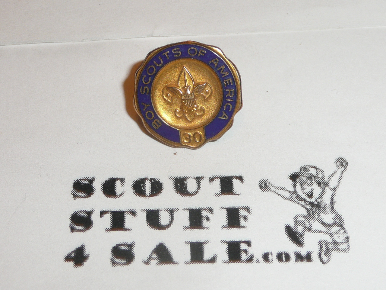30 Year Veteran Pin, 1940's Issue, 1/20 10k Robbins Hallmark, post back
