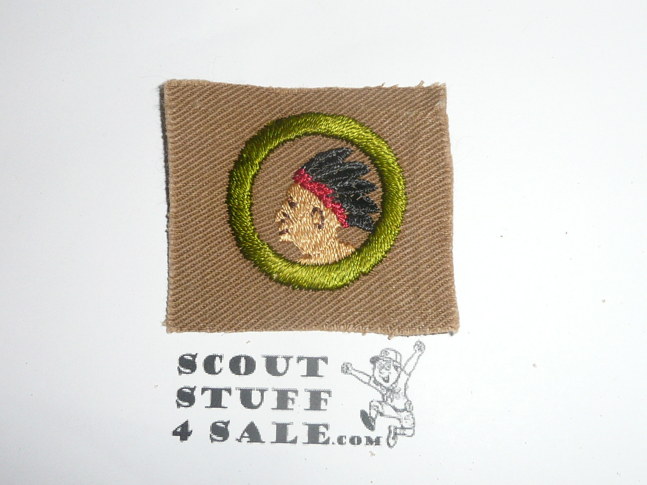 Pathfinding - Type A - Square Tan Merit Badge (1911-1933), MINT #2