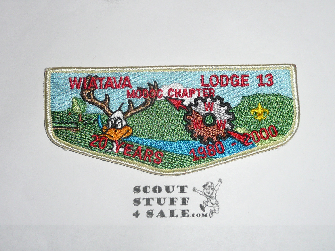 Order of the Arrow Lodge #13 Wiatava Modoc Chapter S1 Flap Patch, 20th anniversary