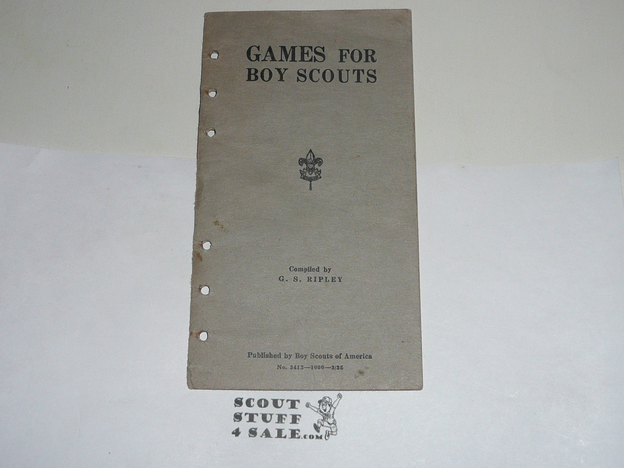 Lefax Boy Scout Fieldbook Insert, Games for Boy Scouts, 1935, Official BSA