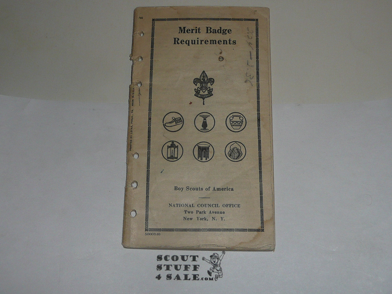 Lefax Boy Scout Fieldbook Insert, Merit Badge Requirements, 1940, Official BSA