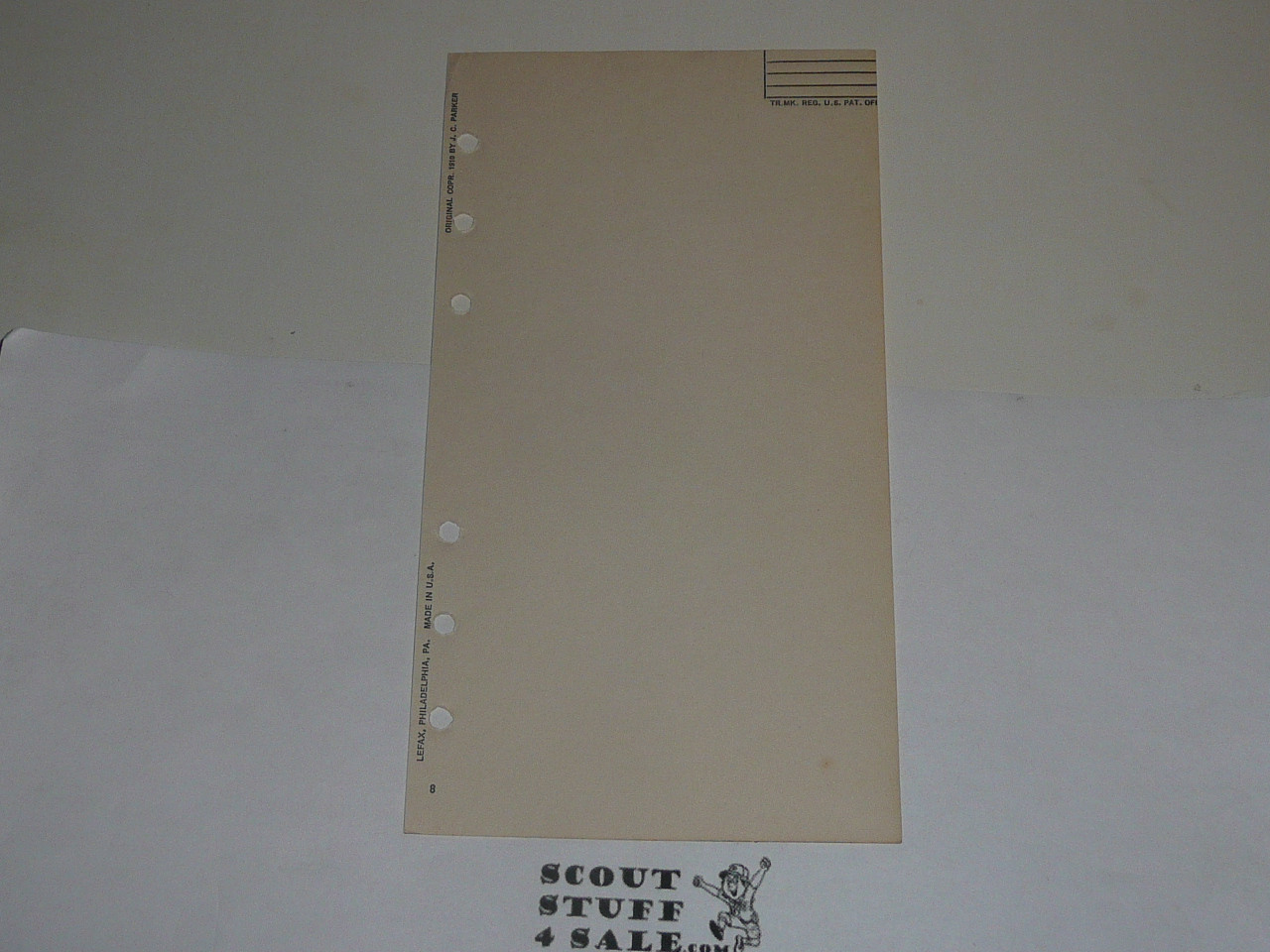 Lefax Boy Scout Fieldbook Insert, blank paper