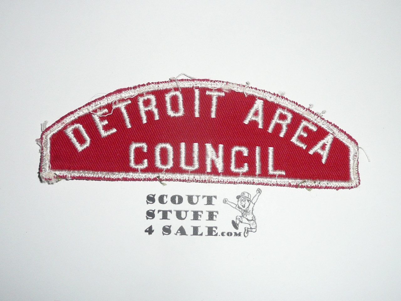 Detroit Area Council Red/White Council Strip, Used - Scout