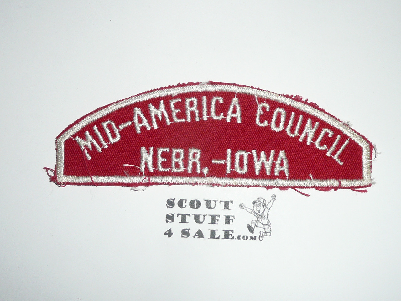 Mid-America Council Red/White Council Strip, Used - Scout