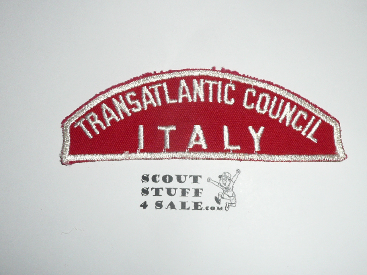 Transatlantic Council ITALY Red/White Council Strip, used -Scout
